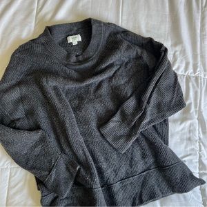 Aerie Cozy Up Ribber Sweater Dark Grey